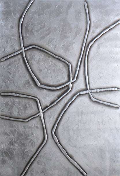 NAHLA SILVER ROCKS - 40" X 60" - GALLERY WRAPPED