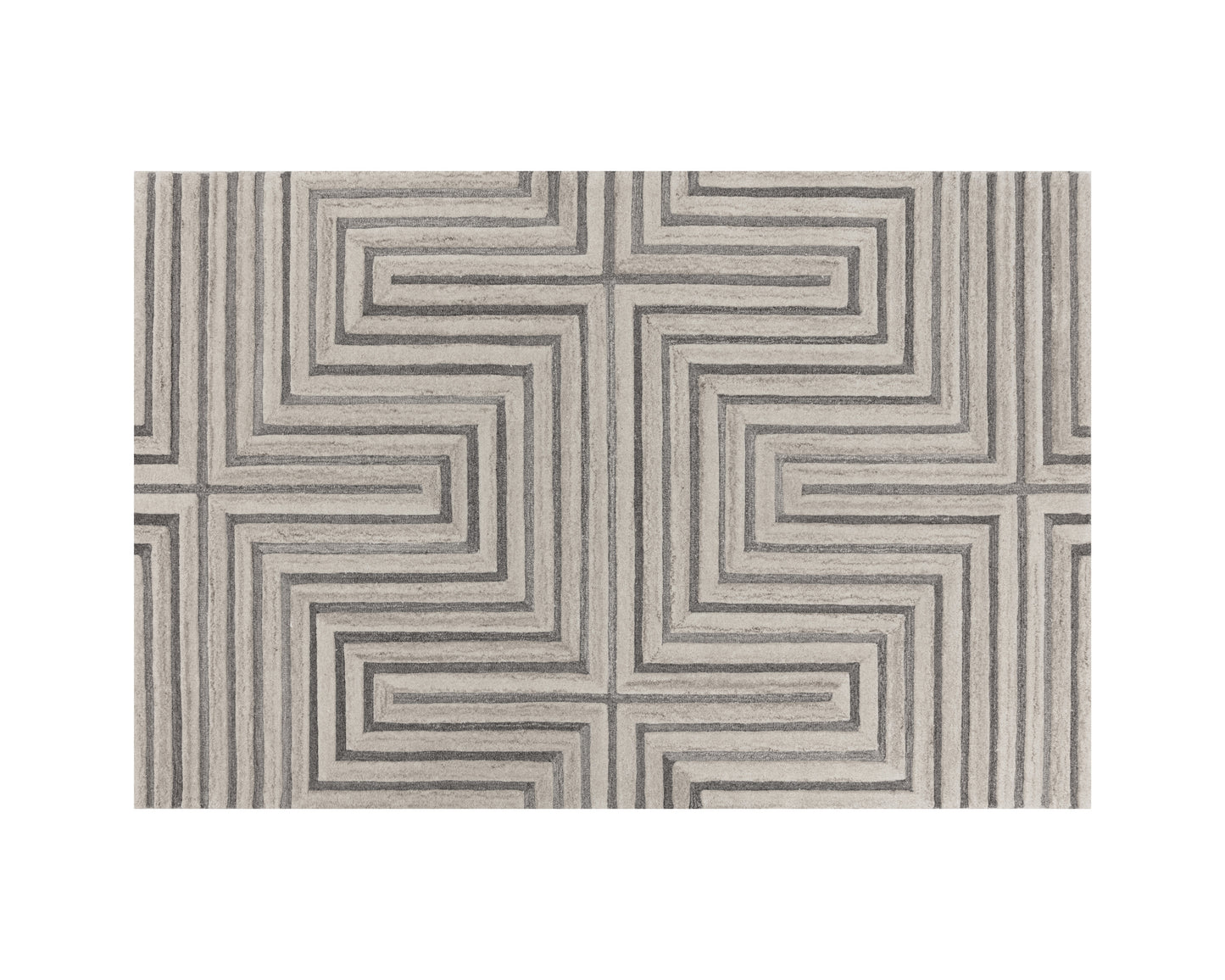 NAHLA OSLOW HAND-TUFTED RUG - BEIGE / GREY - 6' X 9'