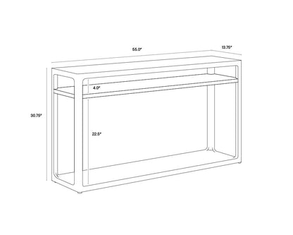 NAHLA DONCASTER CONSOLE TABLE - SMOKE GREY