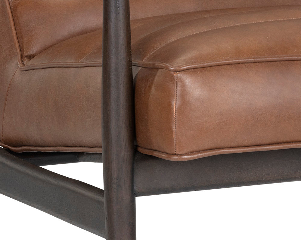 NAHLA LYRIC LOUNGE CHAIR - VINTAGE CARAMEL LEATHER