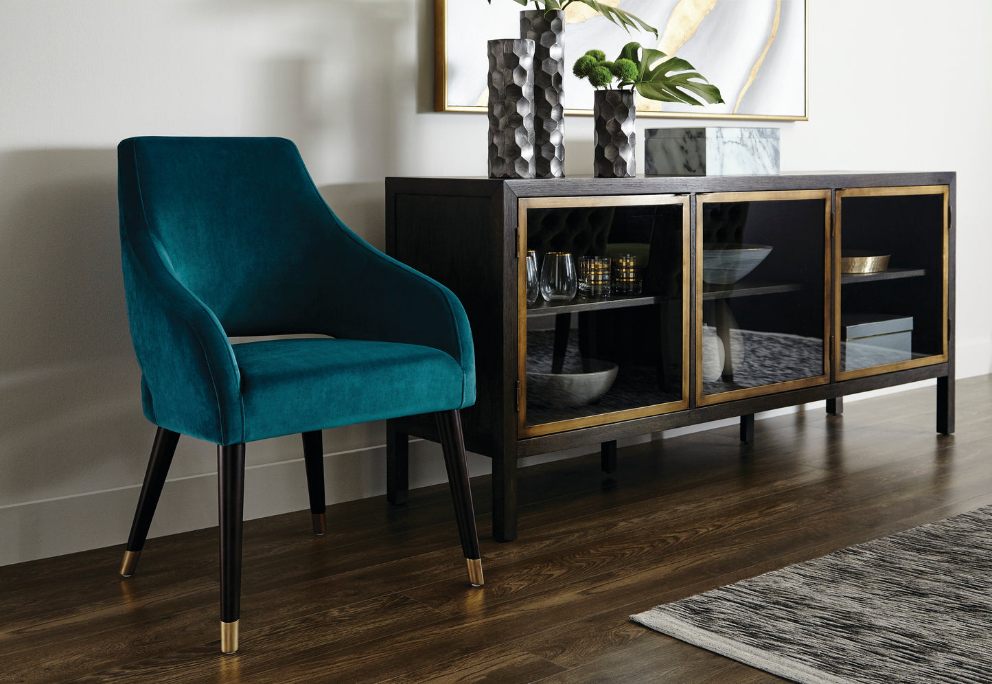 NAHLA ADELAIDE DINING ARMCHAIR - TIMELESS TEAL