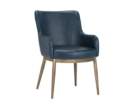 NAHLA FRANKLIN DINING ARMCHAIR - VINTAGE BLUE