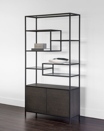 NAHLA STAMOS BOOKCASE - BLACK - CHARCOAL GREY