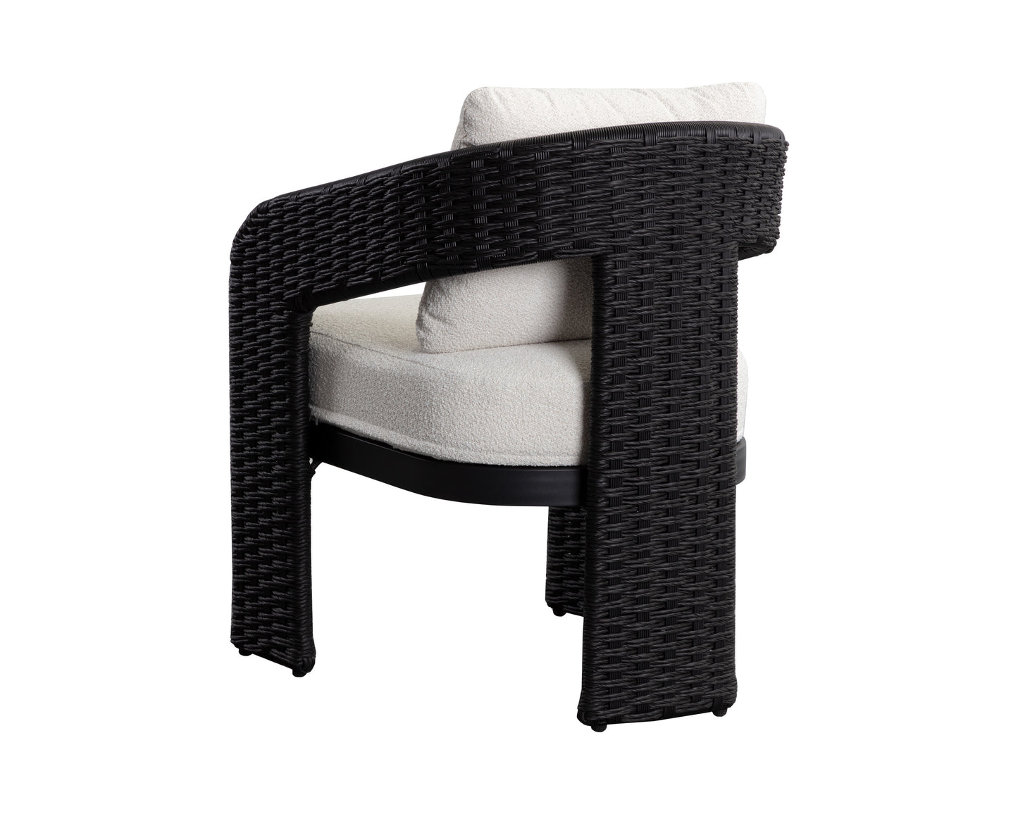 NAHLA PYLOS DINING ARMCHAIR - BLACK / LOUIS CREAM