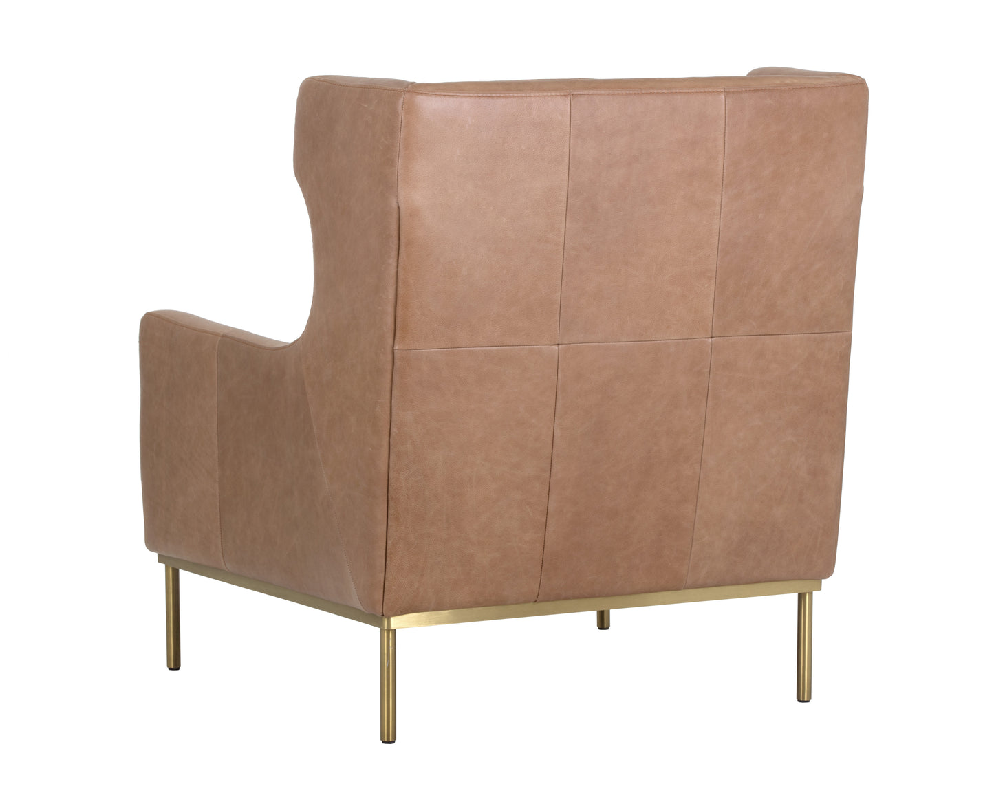 NAHLA VIRGIL LOUNGE CHAIR - MARSEILLE CAMEL LEATHER