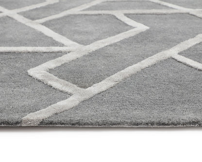 NAHLA ZIZI HAND-TUFTED RUG - GREY - 5' X 8'