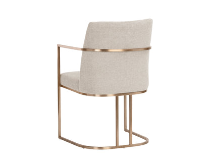 NAHLA RAYLA DINING ARMCHAIR - BELFAST OATMEAL