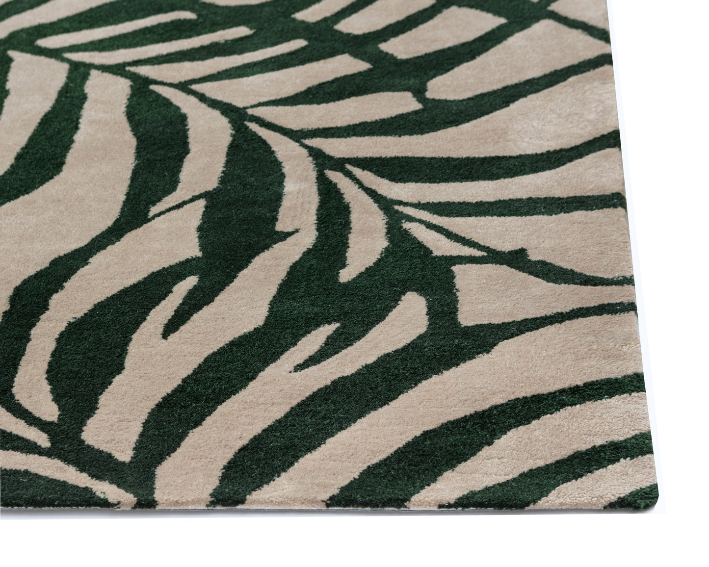 NAHLA PALMA HAND-WOVEN RUG - GREEN / BEIGE - 9' X 12'