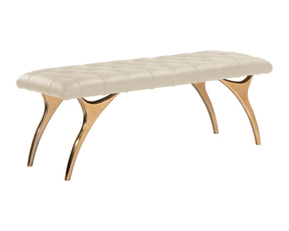 NAHLA TAYLEN BENCH - CREAM LEATHER