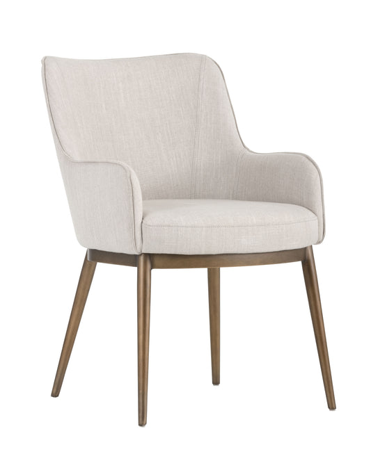 NAHLA FRANKLIN DINING ARMCHAIR - BEIGE LINEN