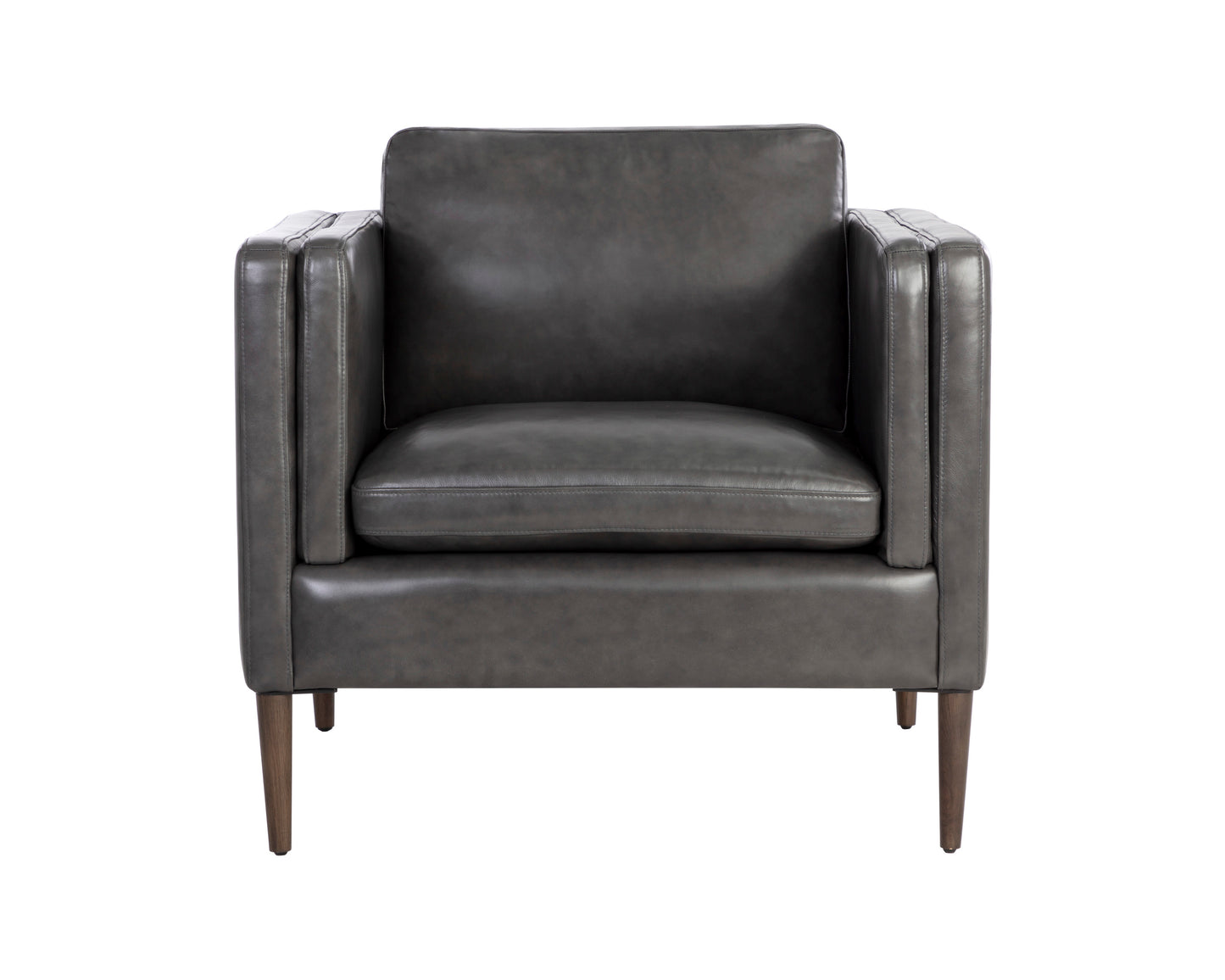 NAHLA RICHMOND ARMCHAIR - BRENTWOOD CHARCOAL LEATHER