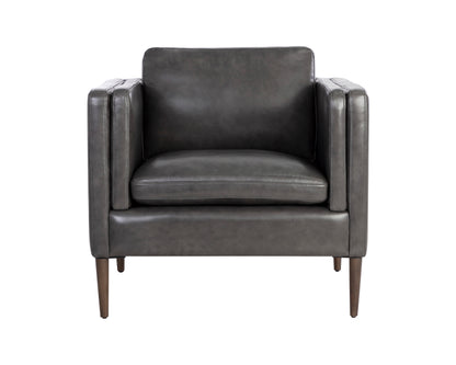 NAHLA RICHMOND ARMCHAIR - BRENTWOOD CHARCOAL LEATHER