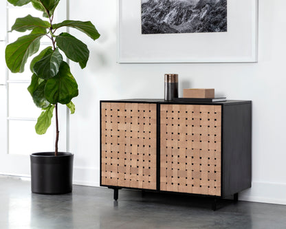 NAHLA OMARI SIDEBOARD - SMALL - SUEDE LIGHT TAN LEATHER