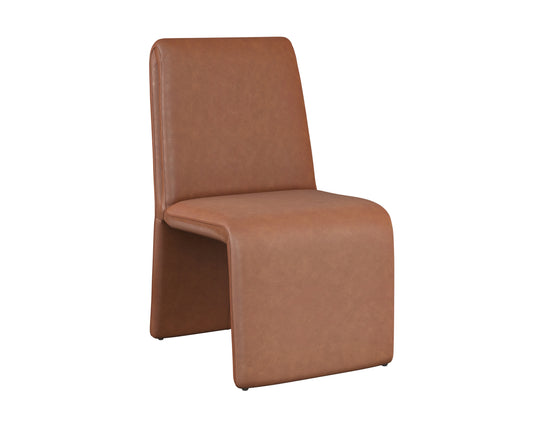 NAHLA CASCATA DINING CHAIR - MARSEILLE CAMEL LEATHER