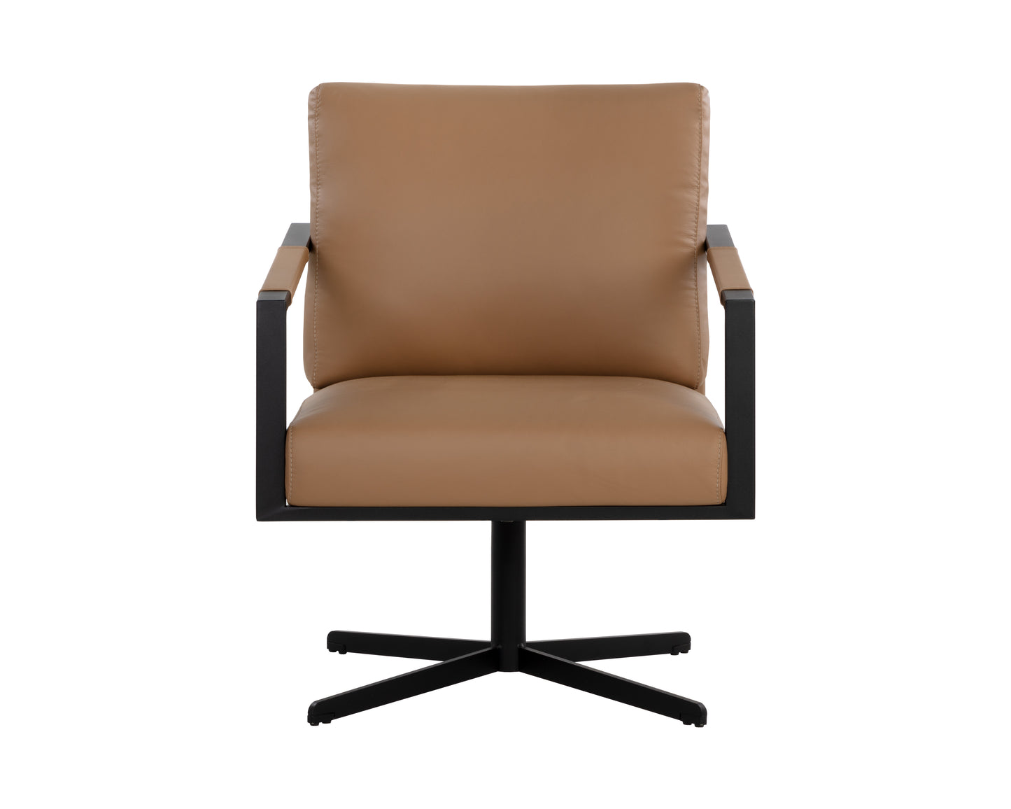 NAHLA RANDY SWIVEL LOUNGE CHAIR - LINEA WOOD LEATHER