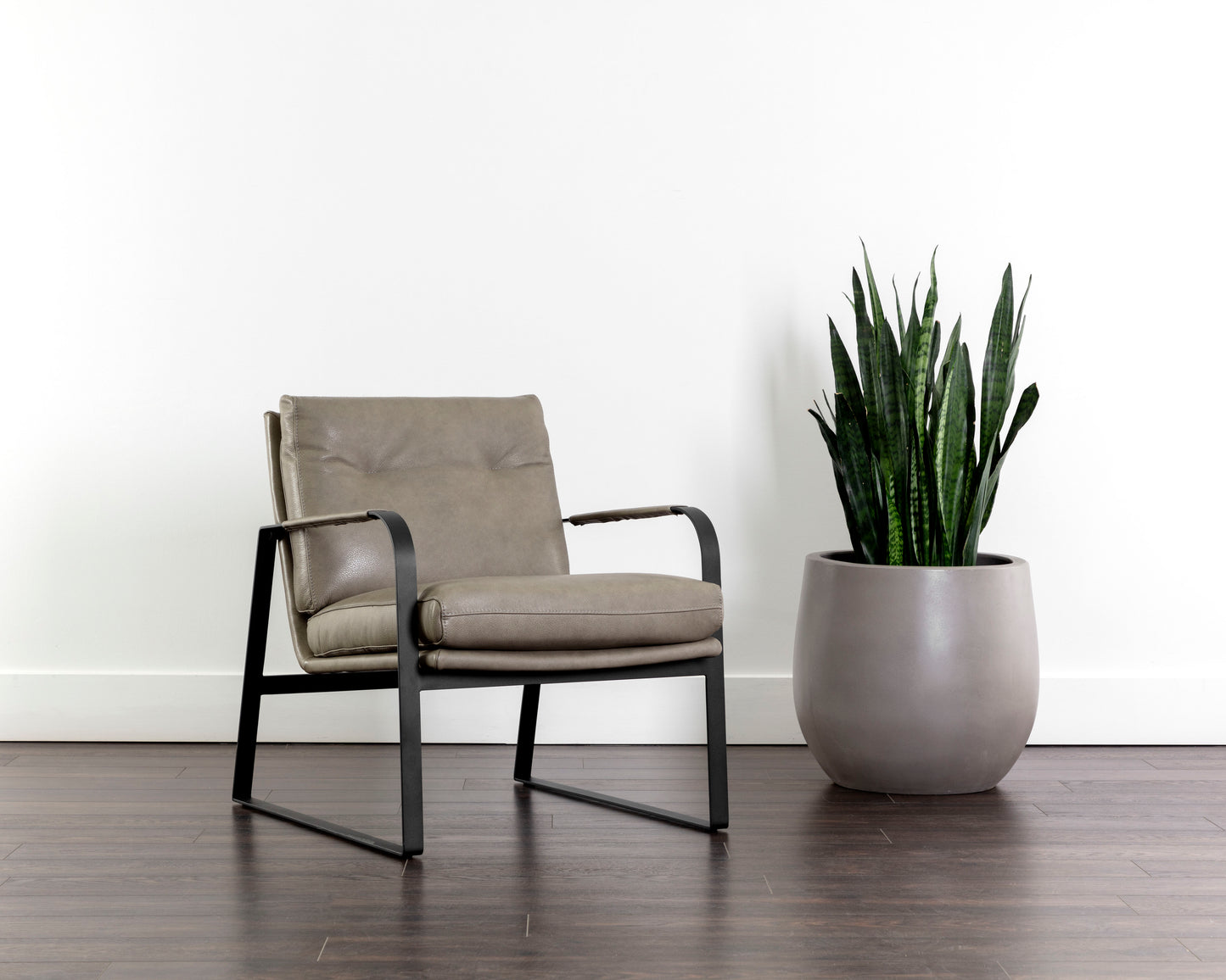 NAHLA STERLING LOUNGE CHAIR - MISSOURI STONE LEATHER