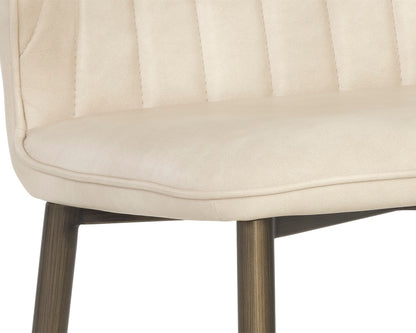 NAHLA CLINTON DINING CHAIR - BRONZE - BRAVO CREAM