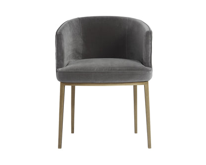 NAHLA CORNELLA DINING ARMCHAIR - BLUSH GREY