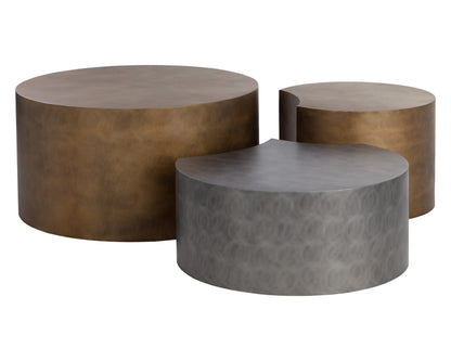 NAHLA NEO COFFEE TABLES (SET OF 3) - ANTIQUE BRASS