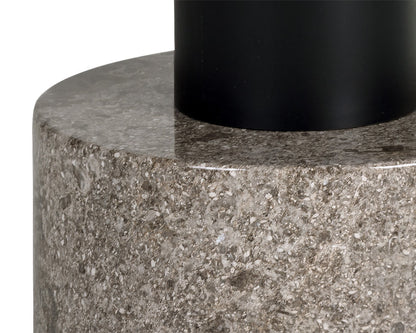 NAHLA MONACO COFFEE TABLE - BLACK - GREY MARBLE / RAW UMBER