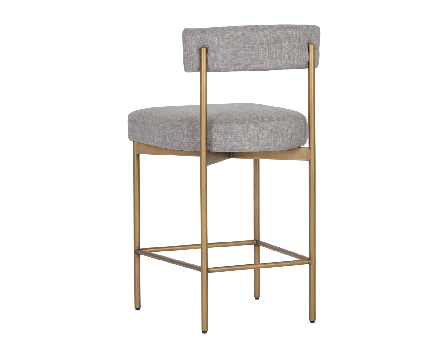 NAHLA SENECA COUNTER STOOL - ANTIQUE BRASS - ARENA CEMENT