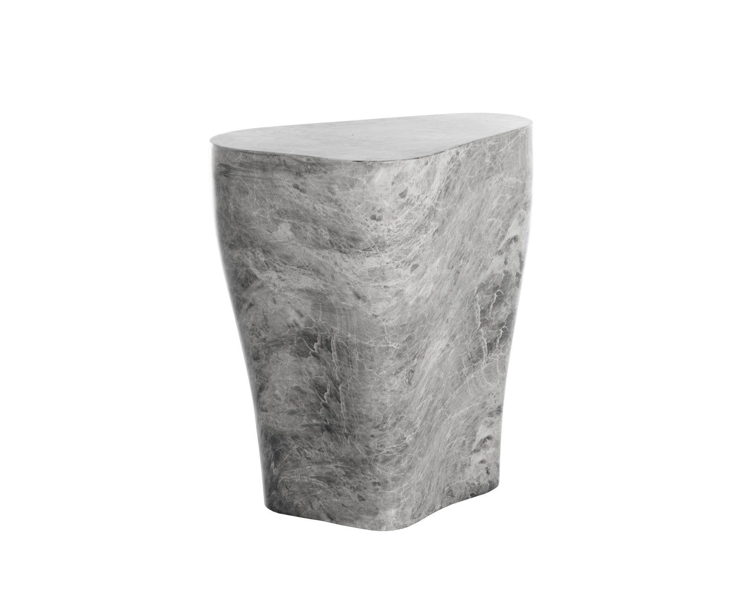 NAHLA DALI END TABLE - SMALL - MARBLE LOOK - GREY