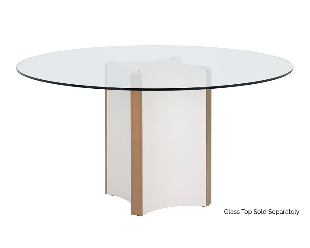 NAHLA DANBURY DINING TABLE BASE - MODERN CREAM