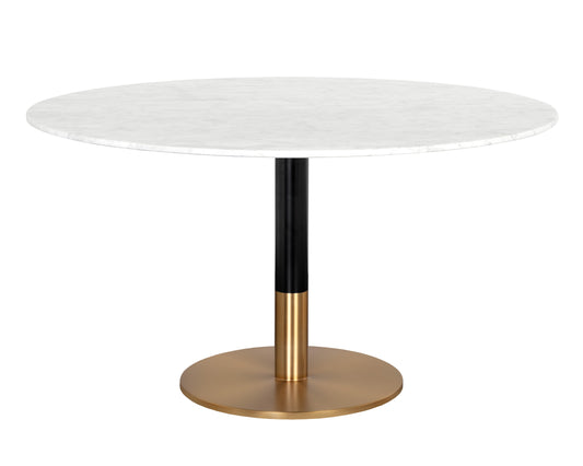 NAHLA MASSIE DINING TABLE - WHITE MARBLE - 54"