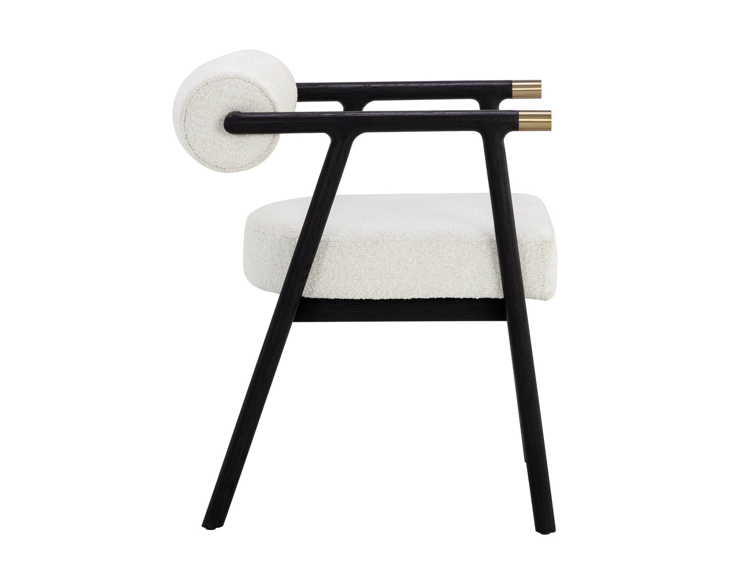 NAHLA SOVA DINING ARMCHAIR - BLACK - COPENHAGEN WHITE