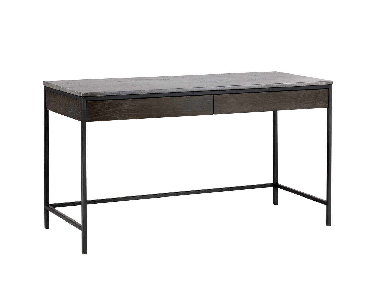 NAHLA STAMOS DESK - BLACK - GREY MARBLE / CHARCOAL GREY