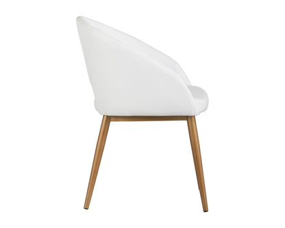 NAHLA THATCHER DINING ARMCHAIR - CHAMPAGNE GOLD - SNOW