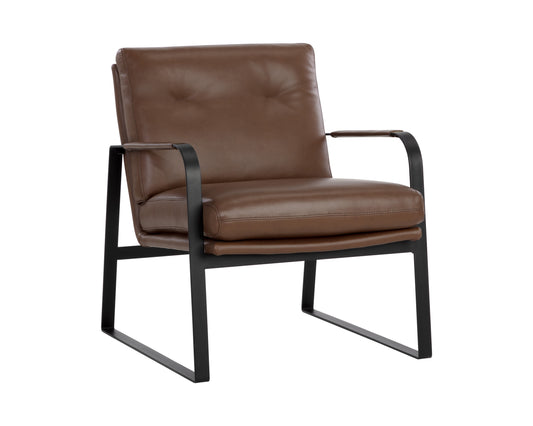 NAHLA STERLING LOUNGE CHAIR - MISSOURI MAHOGANY LEATHER