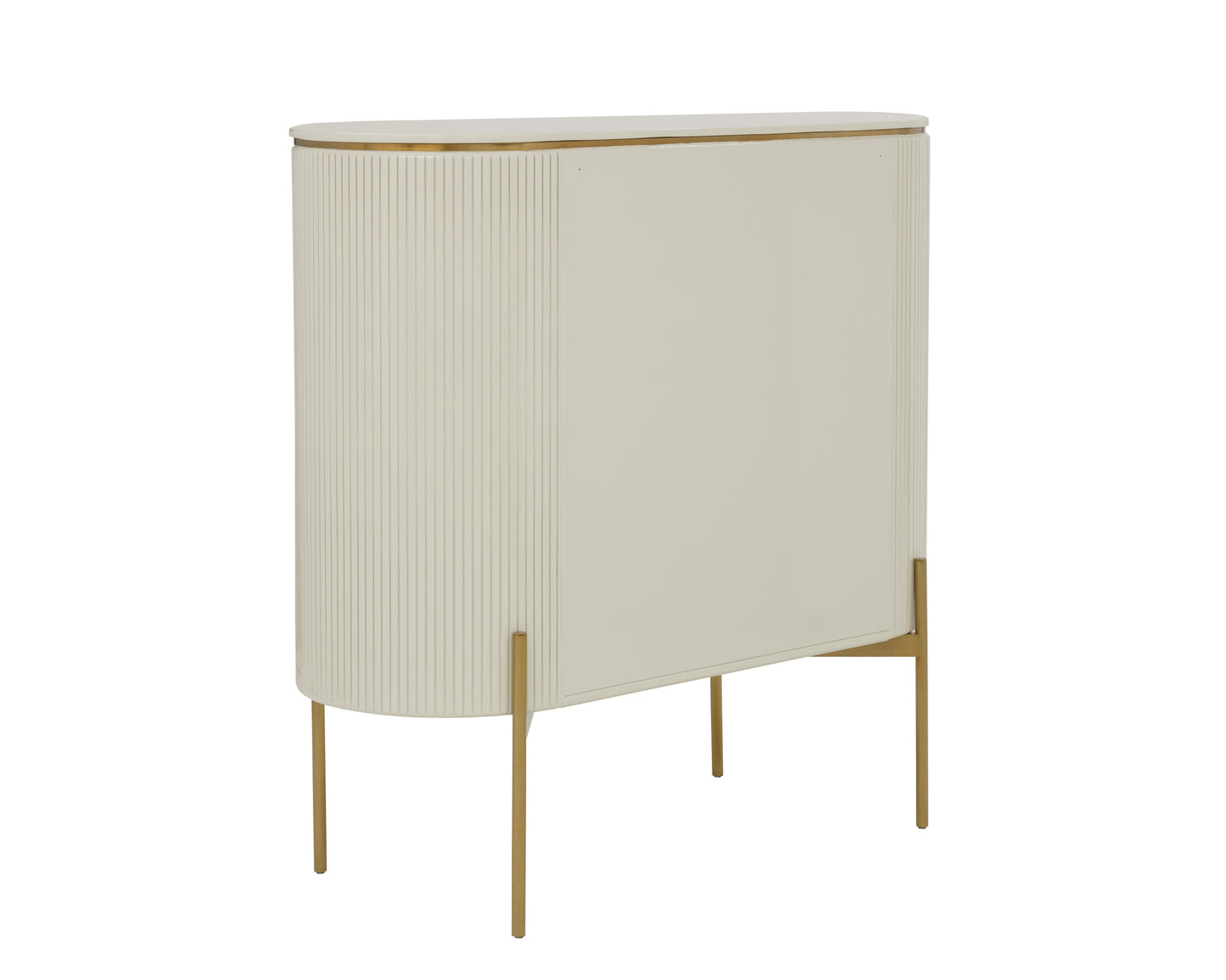 NAHLA PALOMA BAR CABINET - HIGH GLOSS CREAM