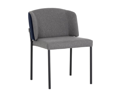 NAHLA PEARCE DINING CHAIR - DARK GREY / ABBINGTON NAVY