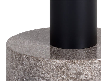 NAHLA MONACO END TABLE - BLACK - GREY MARBLE / RAW UMBER