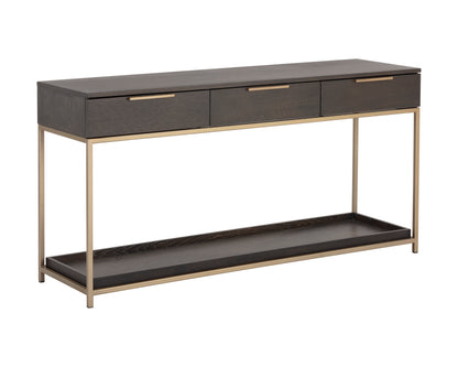 NAHLA REBEL CONSOLE TABLE WITH DRAWERS  - GOLD - CHARCOAL GREY