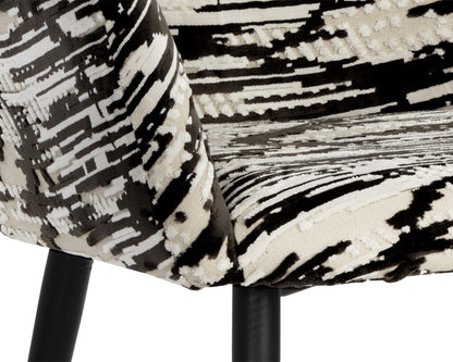 NAHLA MARILYN DINING CHAIR - DEVORE OLIVE ZEBRA