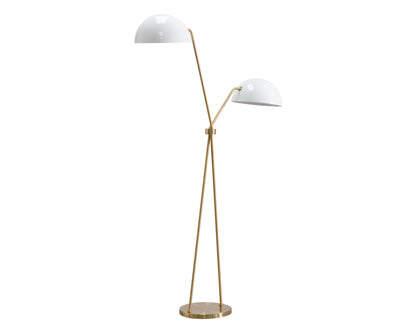 NAHLA FAVEN FLOOR LAMP - BRASS - WHITE