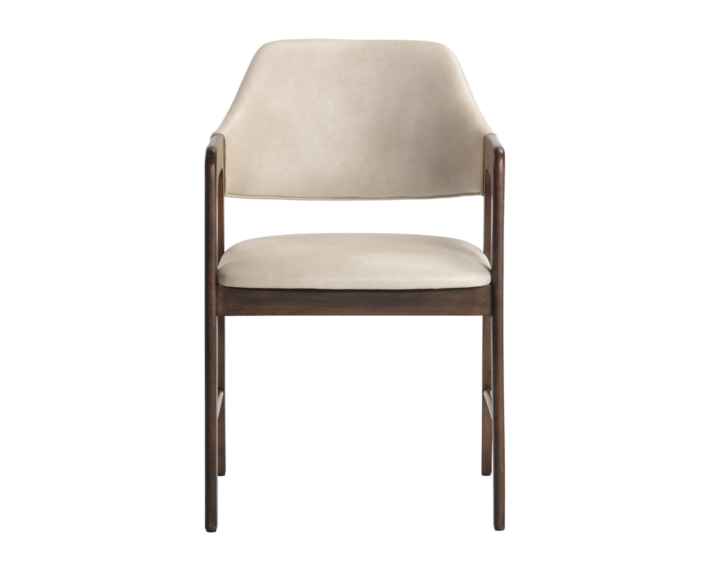 NAHLA MILTON DINING ARMCHAIR - SMOKE ACACIA - BRAVO CREAM