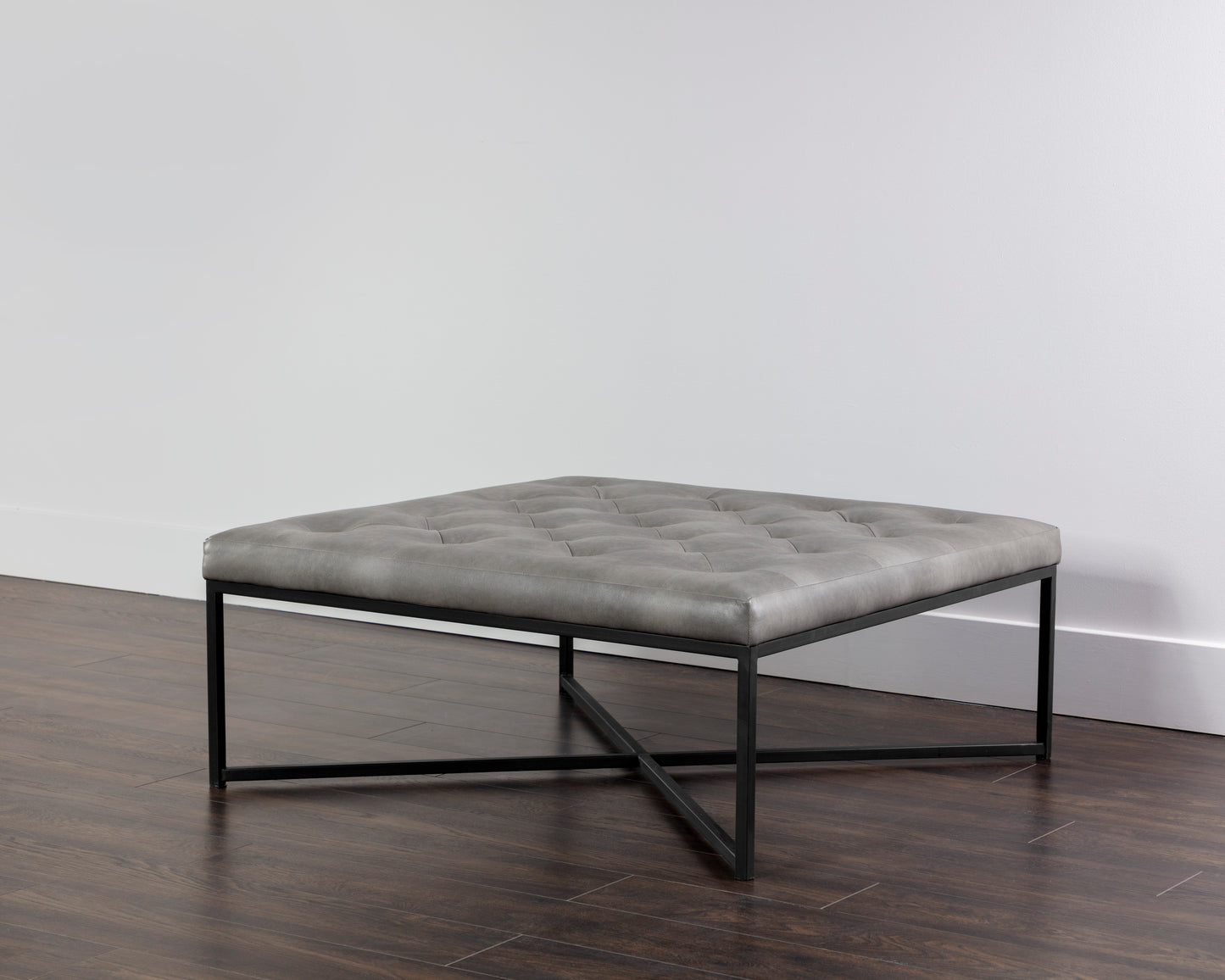 NAHLA ENDALL OTTOMAN - BLACK - BRAVO METAL