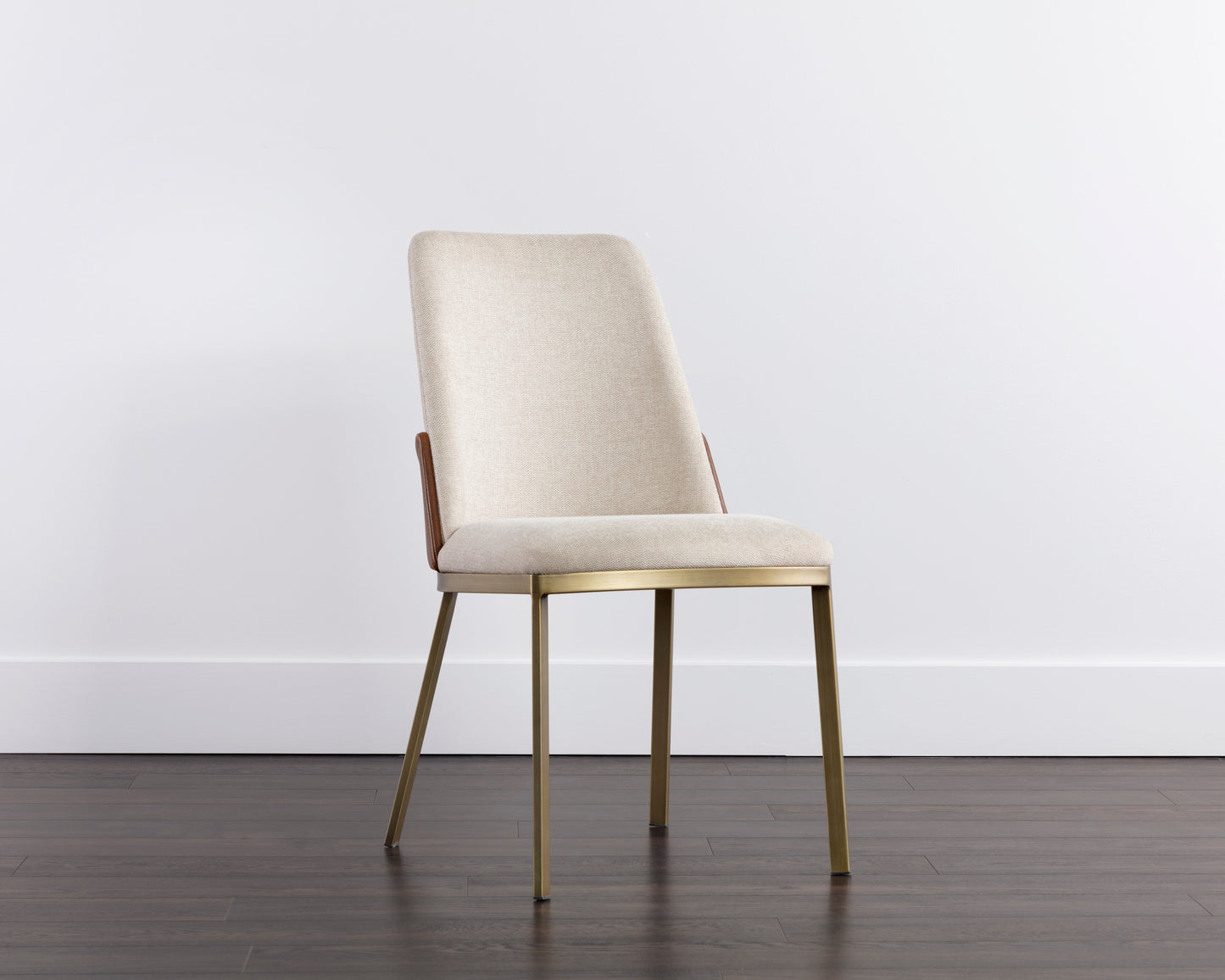 NAHLA MARIE DINING CHAIR - BELFAST OATMEAL / BRAVO COGNAC