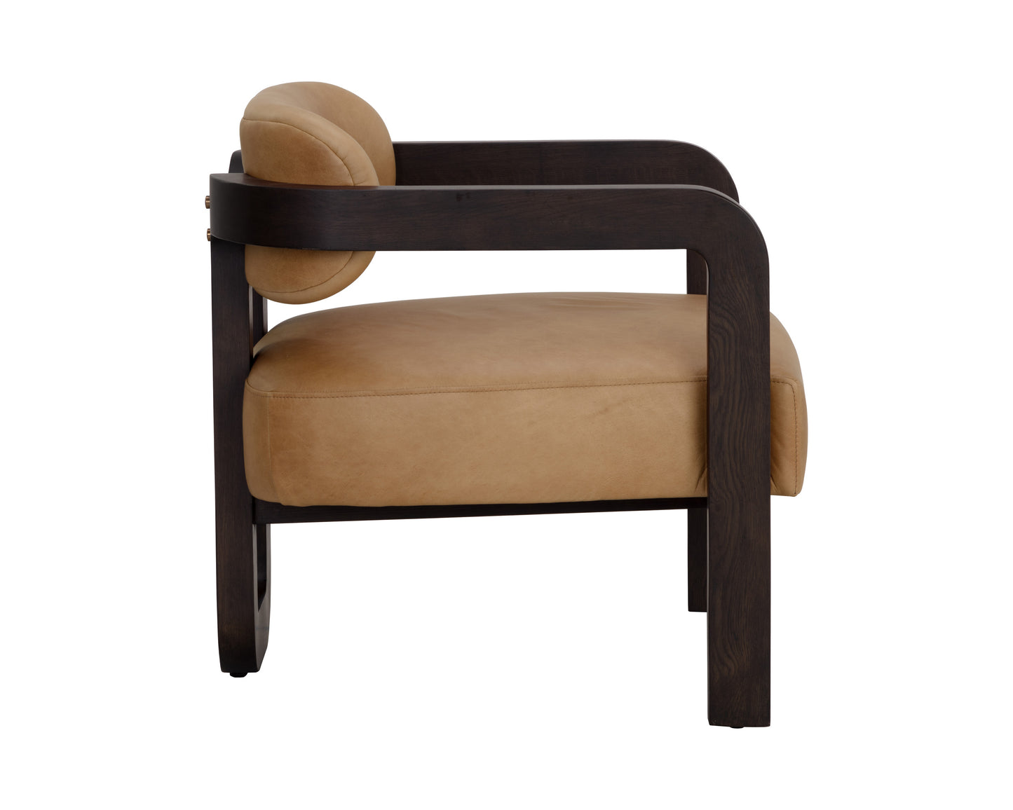 NAHLA MADRONE LOUNGE CHAIR - BROWN - LUDLOW SESAME LEATHER