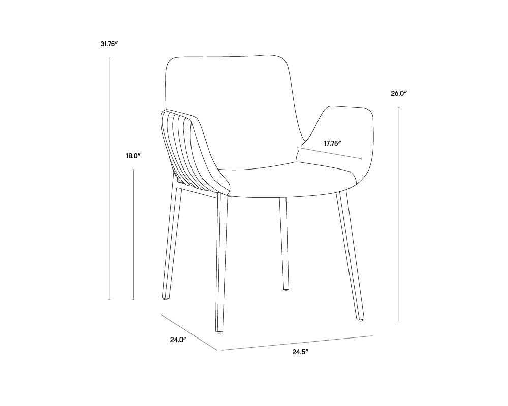 NAHLA LUCANO DINING ARMCHAIR - BELFAST NAVY