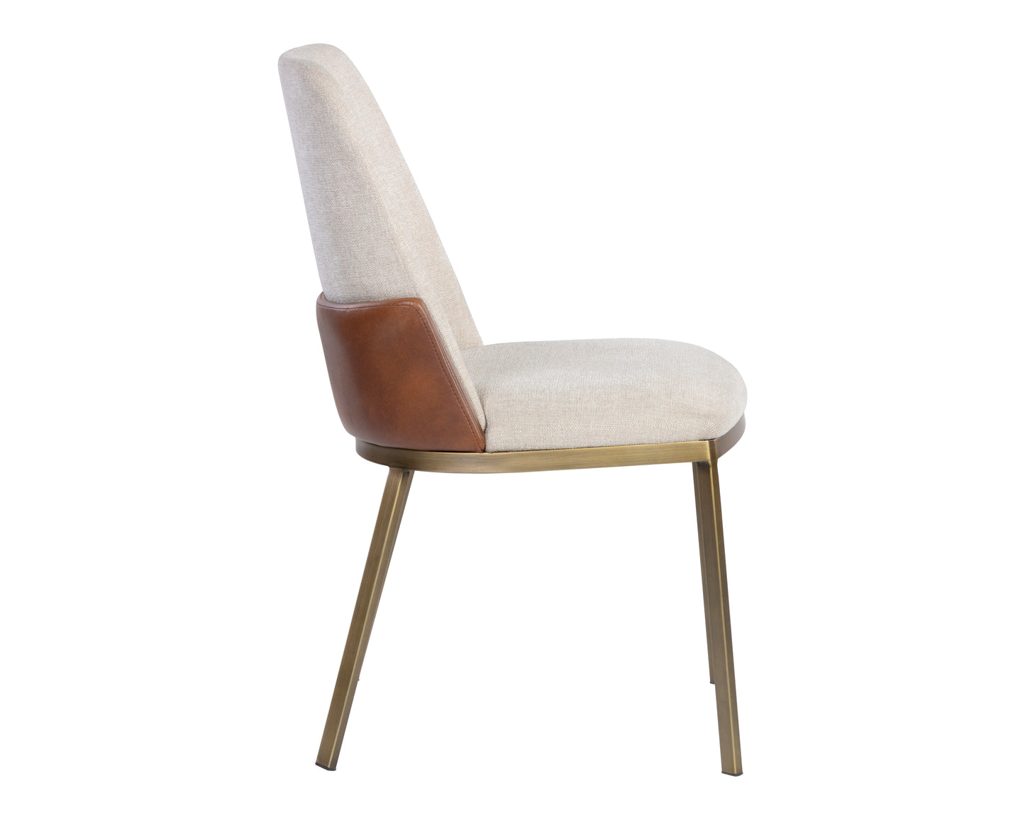 NAHLA MARIE DINING CHAIR - BELFAST OATMEAL / BRAVO COGNAC