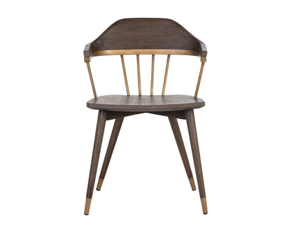 NAHLA DEMI DINING ARMCHAIR - DISTRESSED BROWN