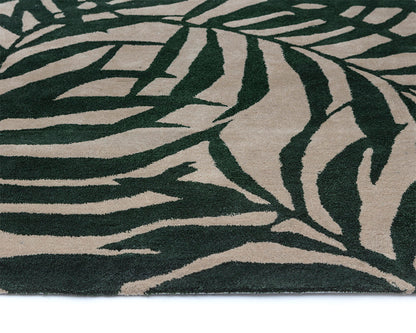 NAHLA PALMA HAND-WOVEN RUG - GREEN / BEIGE - 5' X 8'