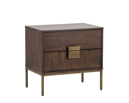 NAHLA JADE NIGHTSTAND - ANTIQUE BRASS - DARK MANGO