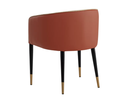 NAHLA ASHER DINING ARMCHAIR - POLO CLUB TOAST / DILLON CHILI