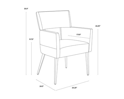 NAHLA AMERIE DINING ARMCHAIR - CASTILLO CREAM