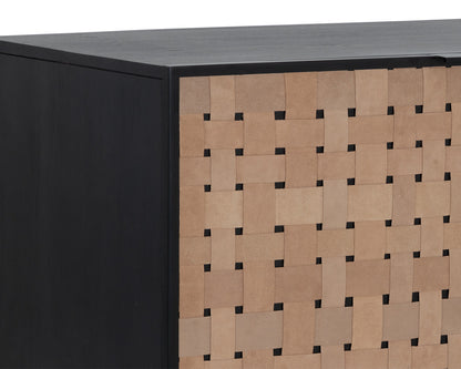 NAHLA OMARI SIDEBOARD - SMALL - SUEDE LIGHT TAN LEATHER